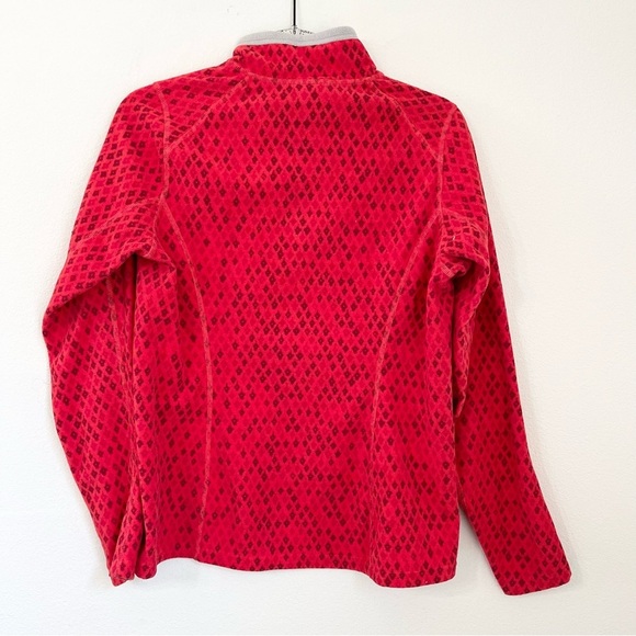 The North Face Red Patterned 1/4 Zip Pullover Size M Fall Cozy Outdoor - Picture 6 of 7